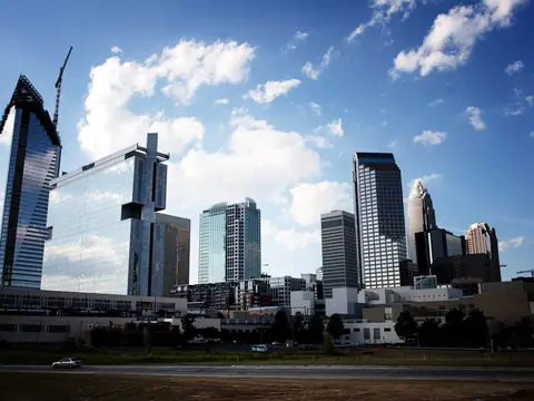 Charlotte skyline from the Caldwell Street bridge